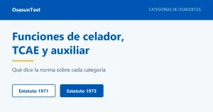 Funciones de celador, TCAE y auxiliar administrativo en Osakidetza según los estatutos de 1971 y 1973